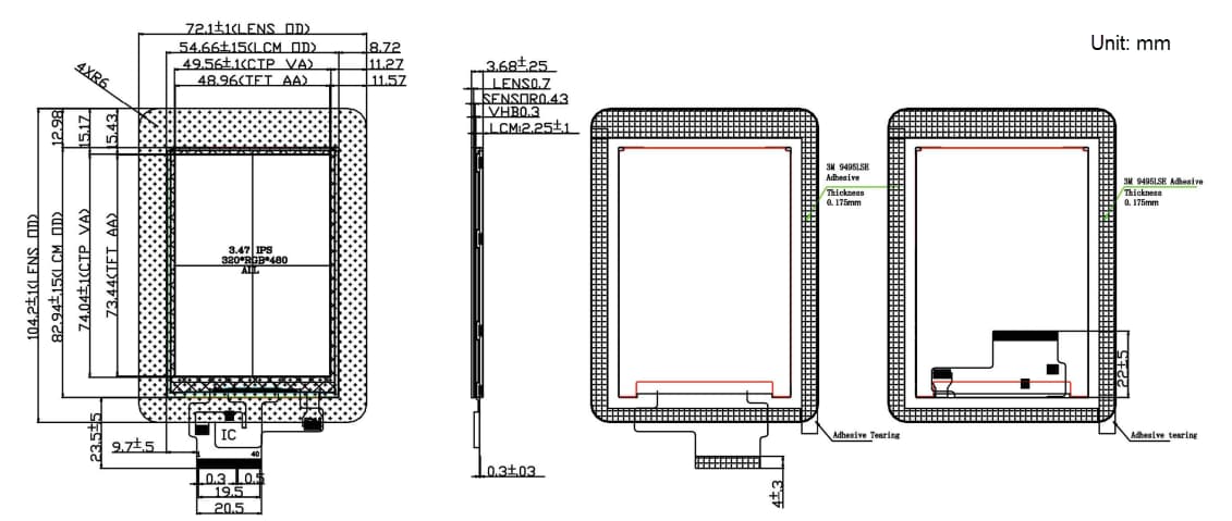 Mechanical Drawing - 4D LCD 3.5